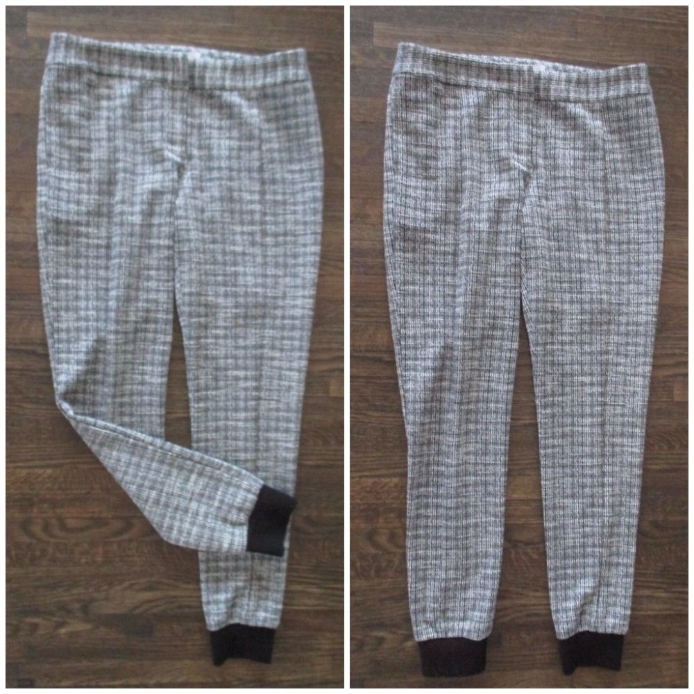 THAKOON ADDITION Textured Black Trim Jogger Pants